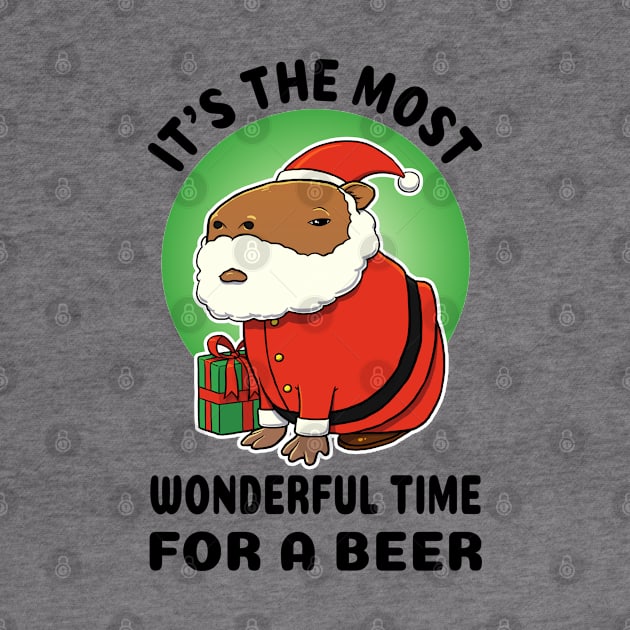 It's the most wonderful time for a beer Capybara Santa by capydays